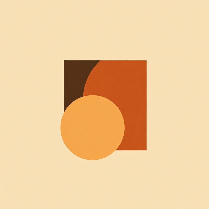 Minimalist abstract album cover art with geometric shapes